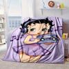 laday In Red Dress Blanket Flannel Blanket for bed, sofa, Camping, Hiking, Picnic Essentials, gift for family Fan gifts
