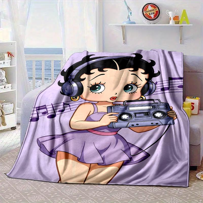 laday In Red Dress Blanket Flannel Blanket for bed, sofa, Camping, Hiking, Picnic Essentials, gift for family Fan gifts
