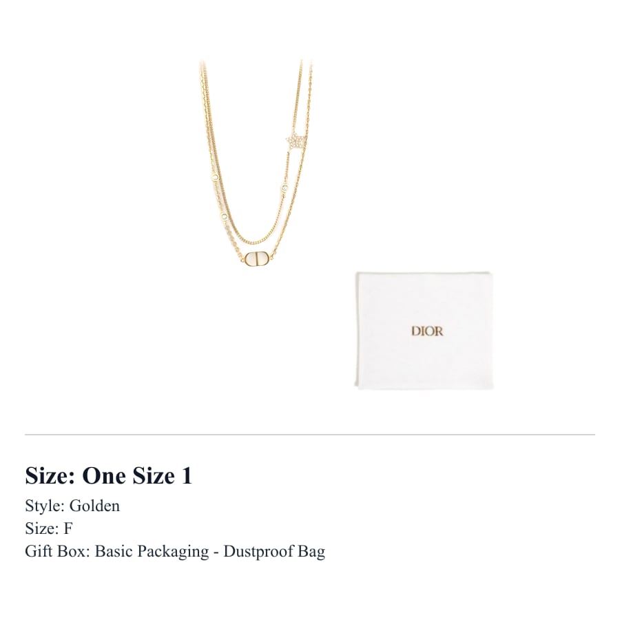 DIOR Metal, White Crystal Necklaces Women's Gold 106964268