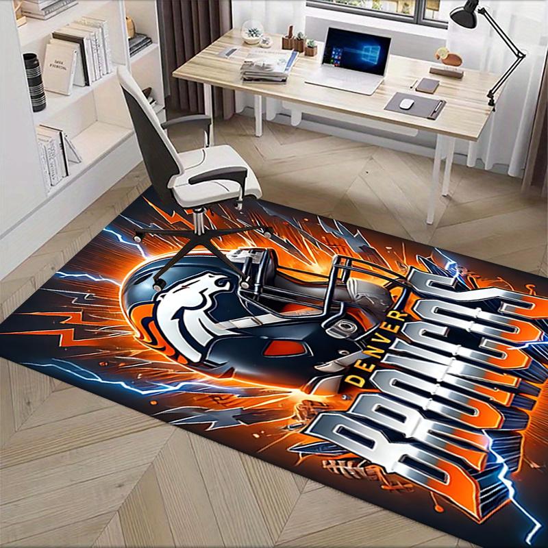 Denver Broncos Chair Mat NFL Team Logo Desk Protector for Home Office, Sofa Carpet, Living Room Decor Gift