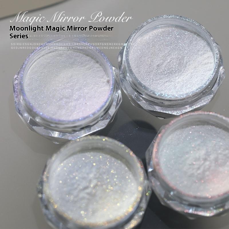 Aurora Moonlight Chrome Nail Powder High-Gloss Mirror Fine Glitter Pigment Manicure Aurora Pearl Rubbing Dust Chrome Nails