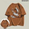 Seven Little Sheep Slim Fit Unisex Cartoon T-shirt, Short Sleeve, Korean Style, Ideal Couple Outfit
