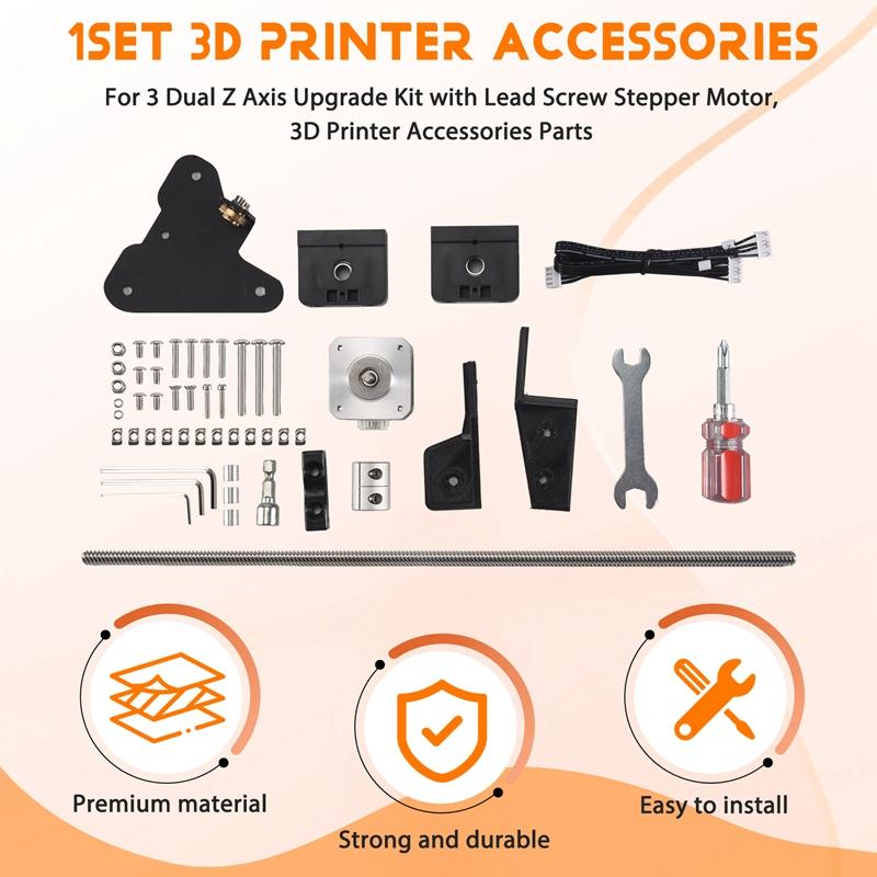 ABNRR For Ender 3 Dual Z Axis Upgrade Kit with Lead Screw Stepper Motor,3D Printer Accessories Parts for Creality Ender 3