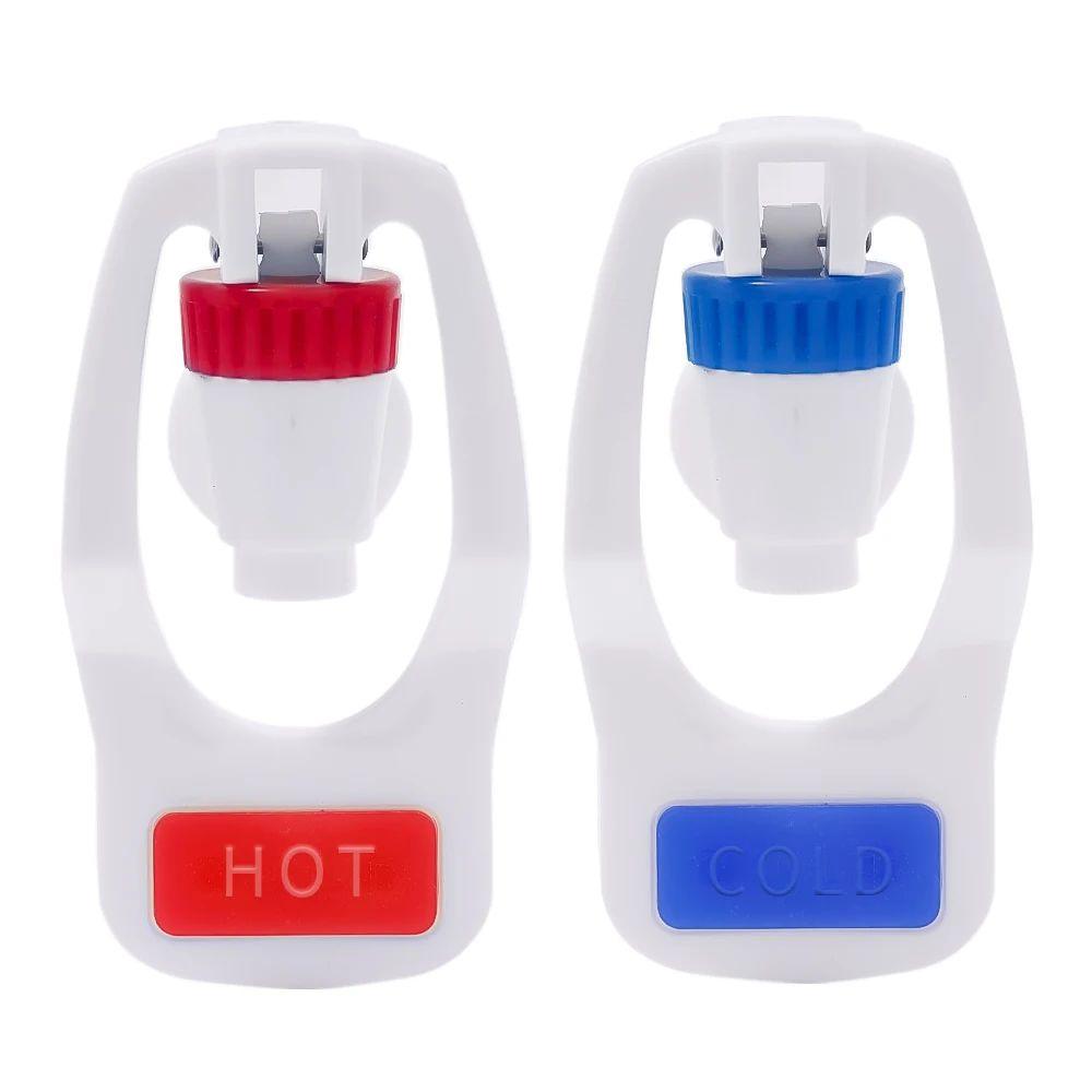 1/2Pcs Replacement Parts Water Dispenser Faucet Red Hot Blue Cold Push Type Drinking Fountain Valve Plastic Water Tank