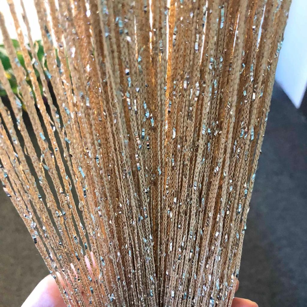 2er-Pack Glitzer-Fadenvorhänge 39x79 Zoll Fransenpaneele Raumteiler Fliegengitter für Heimdeko Tür Fenster Hochzeitsfeier Hotel Wohnzimmer Türöffnungen