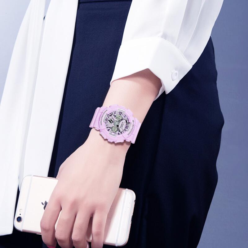 Casio Shock Resistant Dual Display Series Quartz Watch Women watches Purple GMA-S120DP-6A