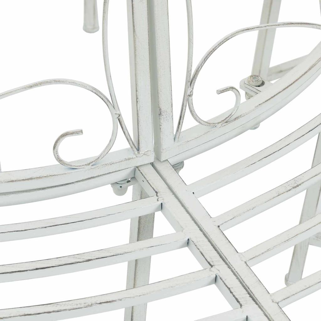 Tree Bench 8 Seat Capacity Ø 160 x 89 cm Antique White Steel Round