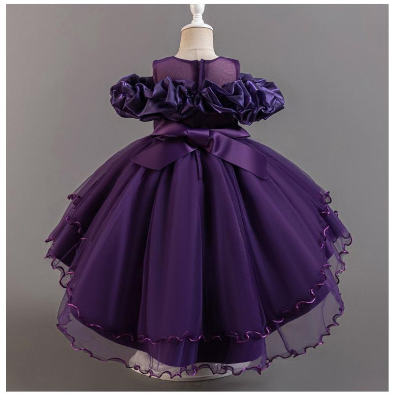 Kids Girls Princess Style Puffy Tulle Wedding Formal Party Dress