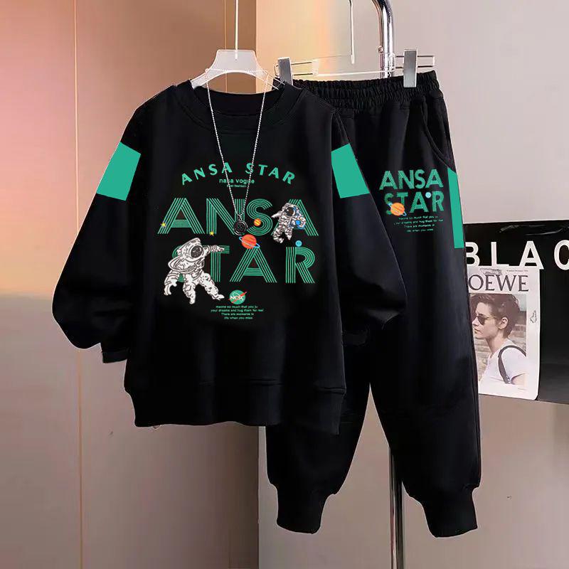 Teen Boy Handsome Hoodie and Sweatpants Set - Junior High Long Sleeve Autumn/Winter Outfit for Big & Tall Boys Age 15