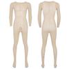 Mens Solid Color Bodystocking Long Sleeve Stretchy Bodysuit with Bulge Pouch Nightwear Underwear