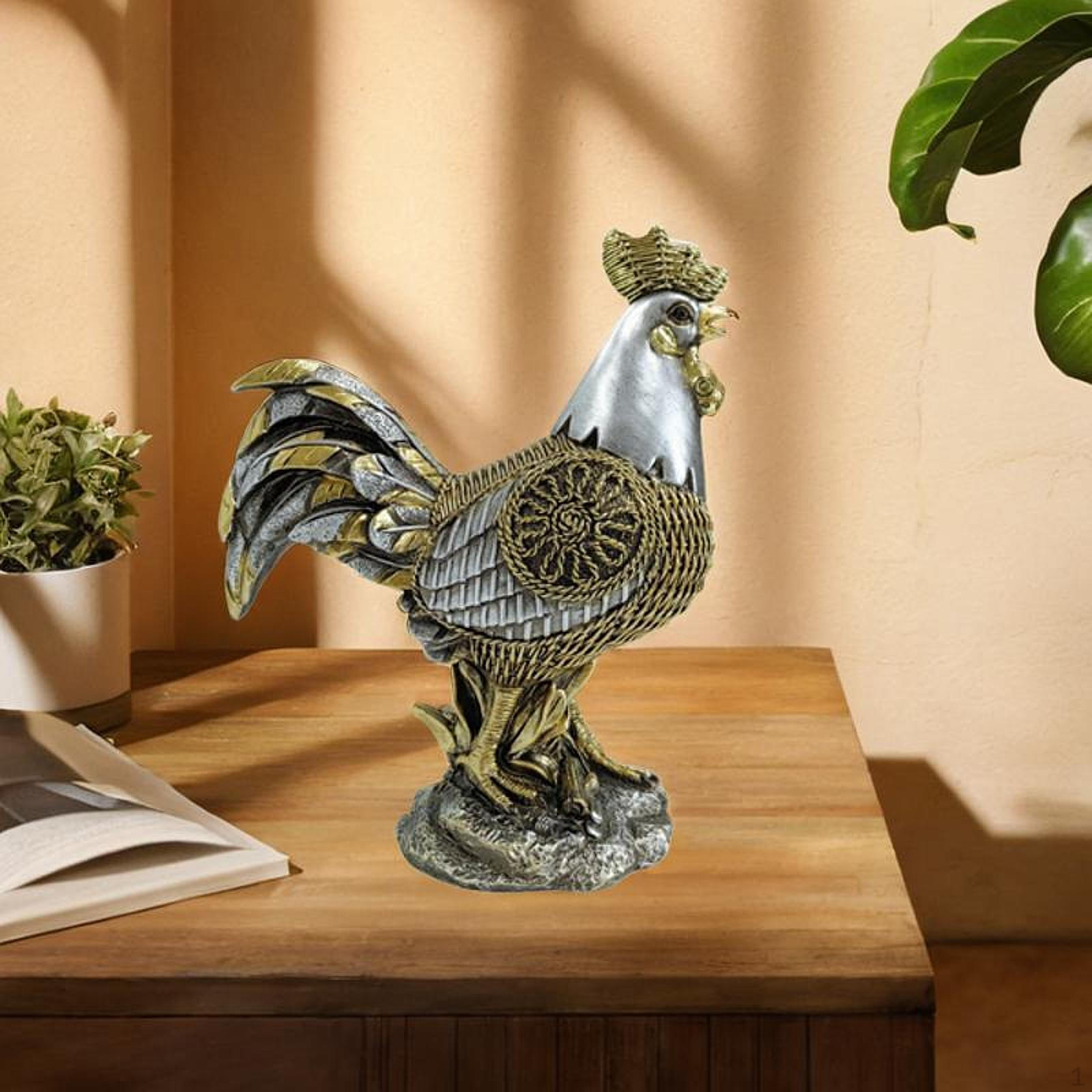 

Фигурка курицы, скульптура петуха, статуя животного из смолы, петух для вечеринок, юбилеев silvery