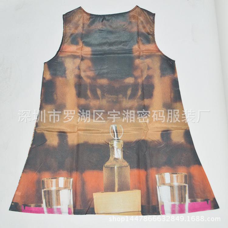 Europe Station Europe and the United States new digital printing crew neck hot-selling dress