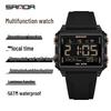 Sanda Waterproof Luminous Sports Watch: Square, Transparent Timer for Students