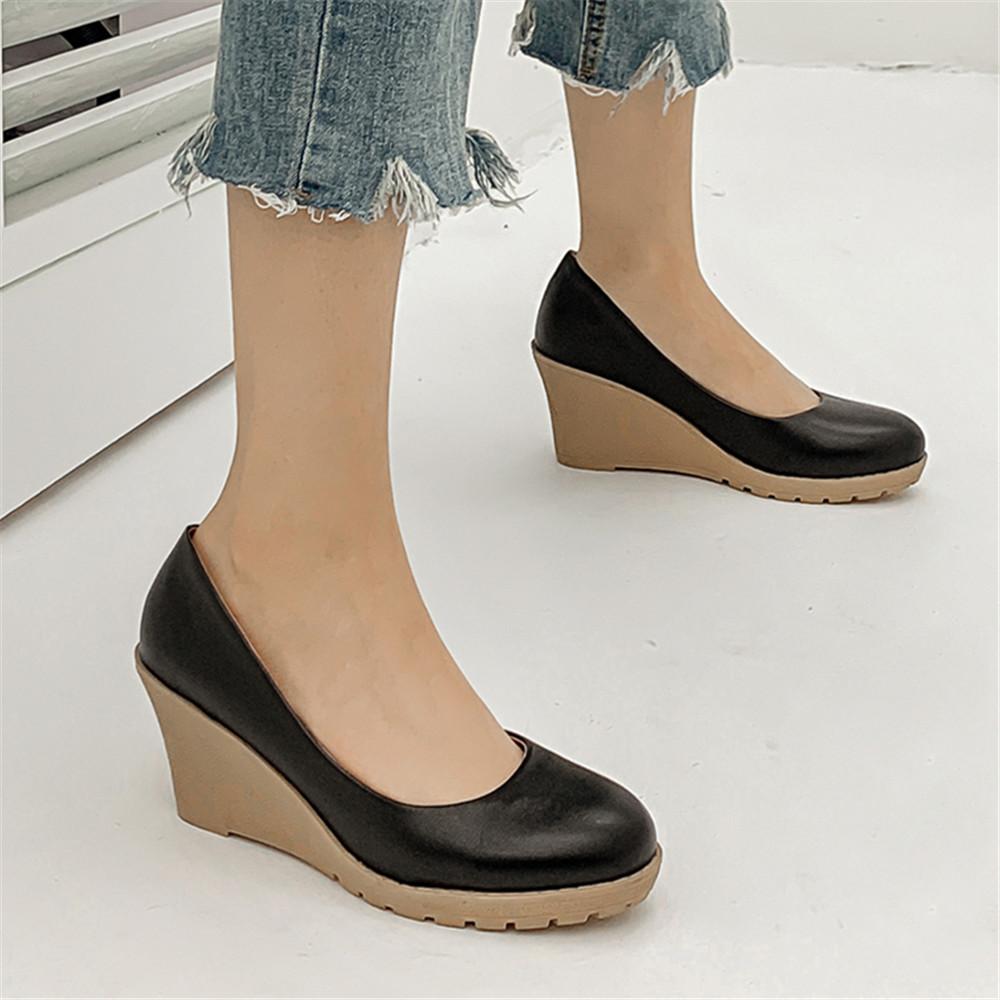 Fashion 2025 New High Heels Women Wedges Shoes Casual Woman Shoes Elegant Ladies Soft Comfortable Female Footwear Office Work Shoes