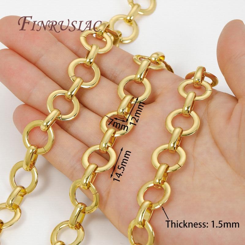 Multiple Styles 0.5-1 Meter 18K Gold Plated Roll Bulk Chains Cable Link Chains For Necklaces High Quality Jewelry Accessories
