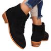 Foreign trade autumn new thick heel short Martin boots women's British style large size lace-up thick heel short boots