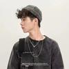 Fashion Solid Color Denim Cap Distressed Denim Adjustable Brimless Cap Street Style Bonnet