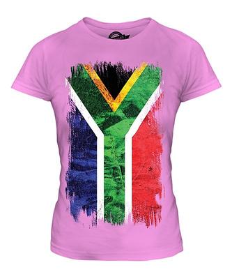 Jižní Afrika Grunge Flag Dámské Tričko Top Tričko s krátkým rukávem Tričko Cool Grafika