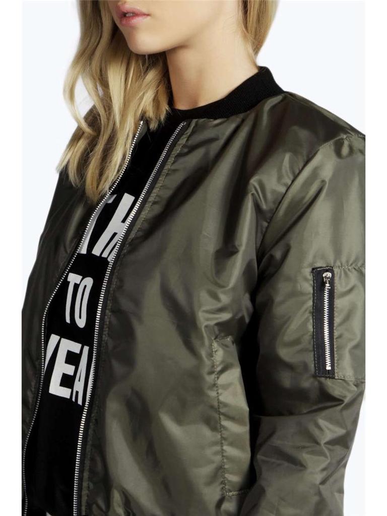 European & American Autumn/Winter Solid Color Short Zipper Jacket