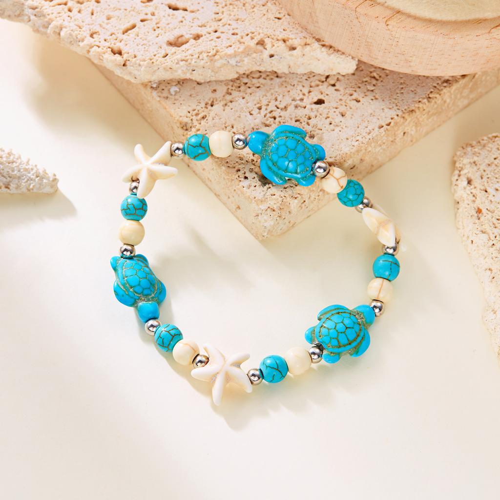 Bohemian Starfish Shell Beads Bracelet For Women Sea Star Turtle Conch Woven Rope Bracelet Summer Beach Party Holiday Jewelry
