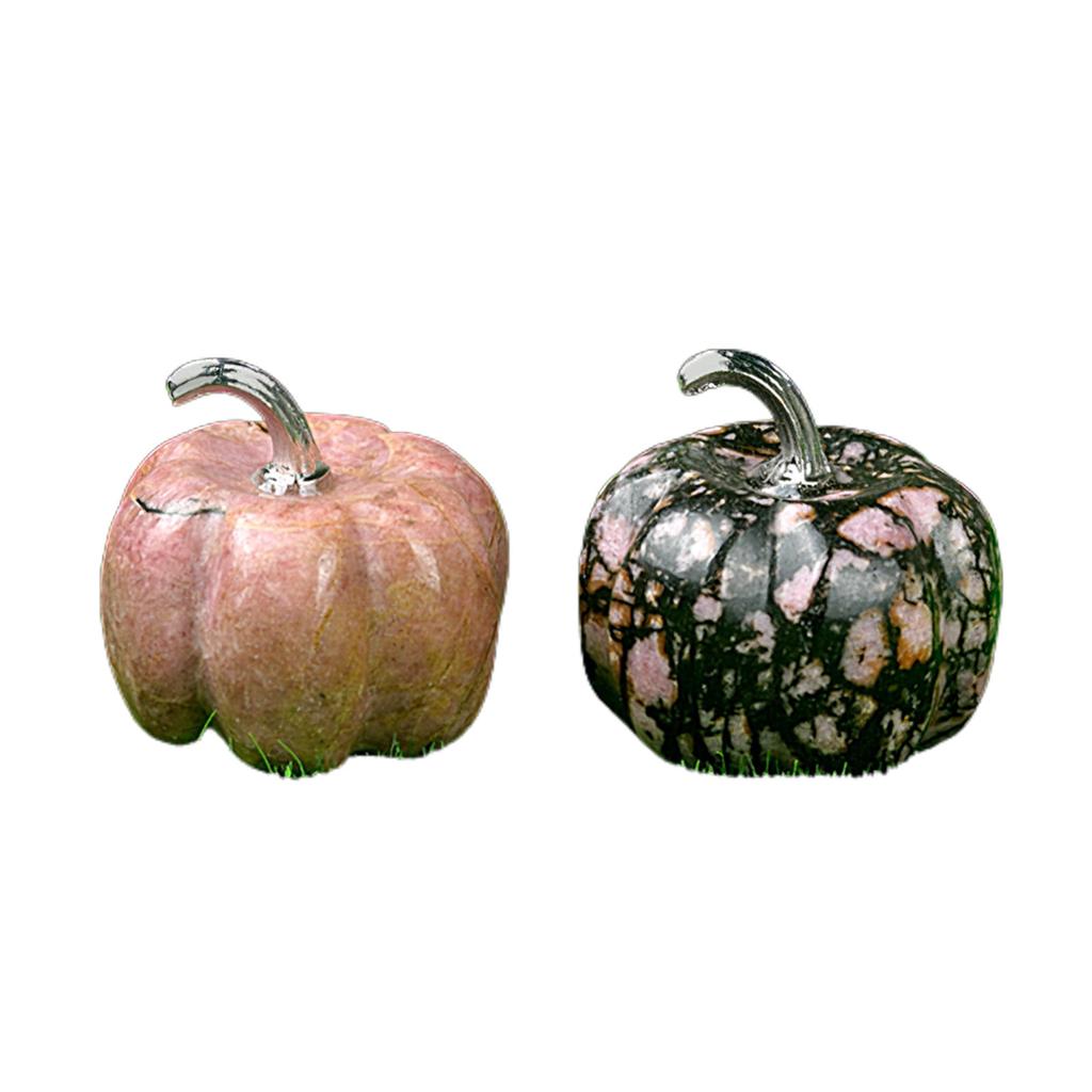 30mm Mini Pumpkin Crystal Stone Statue Crafted with Natural Crystals Thanksgiving Day Room Decoration Desktop Ornament