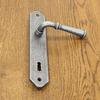 HAMILTON door handle with key plate 72mm ANTIQUE NICKEL