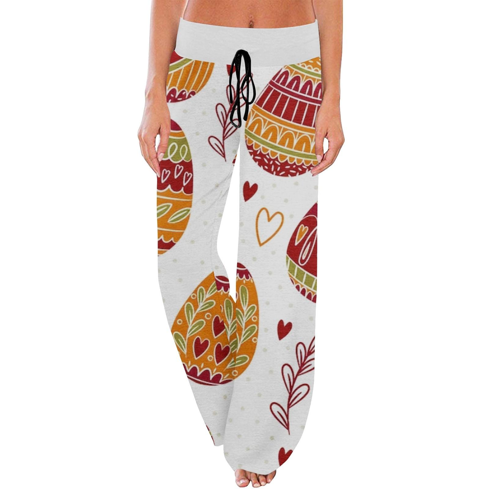 

Женские удобные пижамные брюки с пасхальным принтом и маленькими карманами, широкие брюки с завязками XL красный