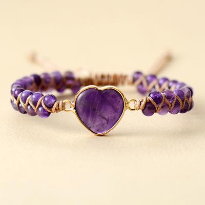 Luxury Europe and America, Hot-selling Emperor Amethyst Love Double Layer Hand-woven Bracelet Adjustable Bracelet