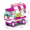 0155 Girl Princess Pink Dream Snack Car Model Figure Blocks Educational Construction Building Bricks Toys For Children