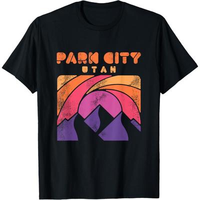 Vintage Park City Utah Souvenir Snow Mountain And Sun T-Shirt