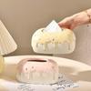 Creamy Ceramic Tissue Box for Living Room