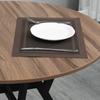 Dining Table, Round Kitchen Table with Black Legs, Anti-slip Foot Pads for Living Room, Dining Room 90 x 76 cm, Brown