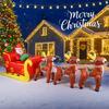 12.14FT Xmas Yard Party Decoration Inflatable Santa Claus Reindeer Sleigh Toys LED Light Home Ornaments Supplies Christmas Gift
