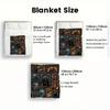 Vampire Portraits Symbols 2D Flat Pattern Flannel Blanket, High Quality All Seasons, Home Decor, Warmth and Comfort, Perfect for Christmas Gifts.