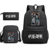 Anime Jujutsu Kaisen Borsa a Spalla Zaino Astuccio Set 3 Pezzi Leggero Zaino per Libri per Bambini Adolescenti