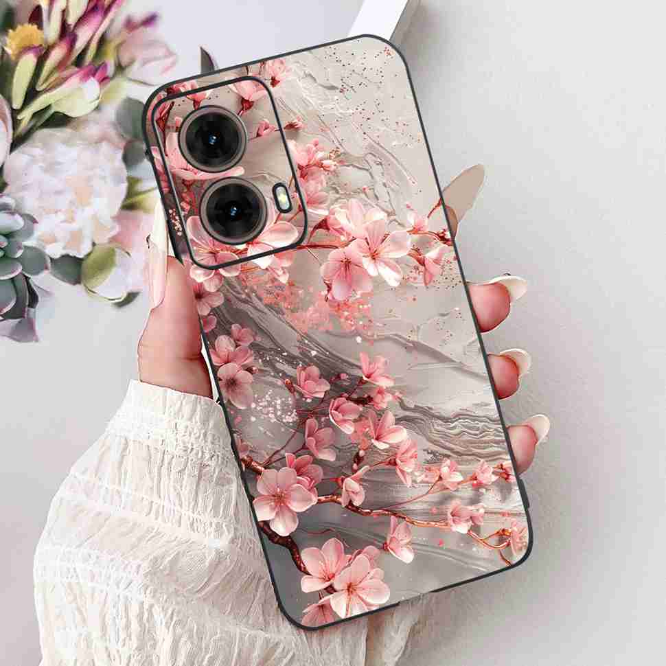 For Motorola Moto G85 5G 6.67" Case Sweet Love Flower Soft Silicone TPU Cover For Moto G85 G 85 XT2427-3 Shockproof Shell Bumper