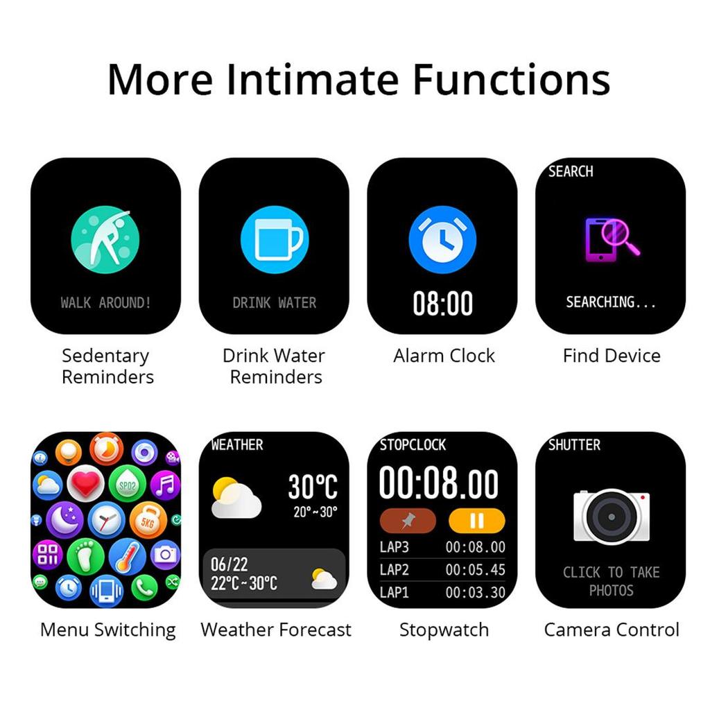 Smartwatch 1.69 Inch Screen Heart Rate IP67 Waterproof Smart Watch Men Women GTS3 GTS 3 for Android iOS Phone