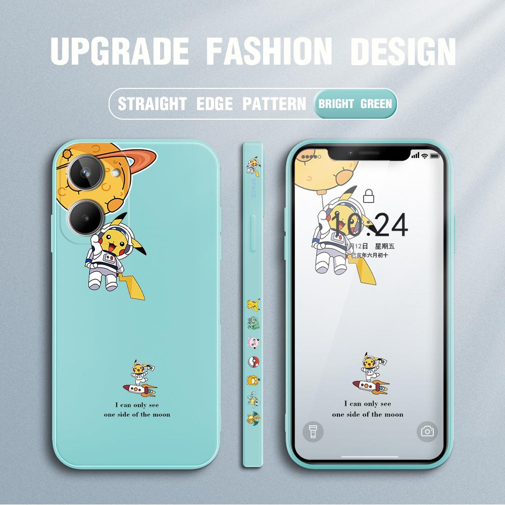 Cute Cartoon Astronaut Phone Case for iPhone 15 14 13 12 11 Samsung Galaxy S23 S22 A52 A52S Soft Full Protection Square Liquid Silicone Cover