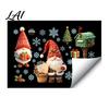 Reusable Static Decals Christmas Gnome Window Cling Waterproof Snowflake Glass Decal PVC Faceless Dwarf Sticker for Holiday Decoration Festive