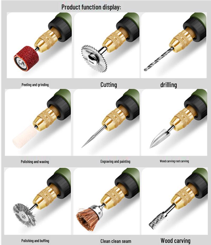 Mini Burghiu Electric & Polizor cu Control al Vitezei pentru Sculptură, Lustruire și Gravură