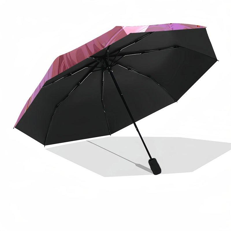 1 szt. K-POP hunter X Automatyczny Parasol Otwierany/Zamykany z Wygodną Trójzłożeniową Konstrukcją, 8 Żelaznych żeber - do Codziennego Użytku na Zewnątrz, Podróży A49