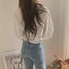 Korean Sweet Style Lace Lantern Sleeve Top for Women