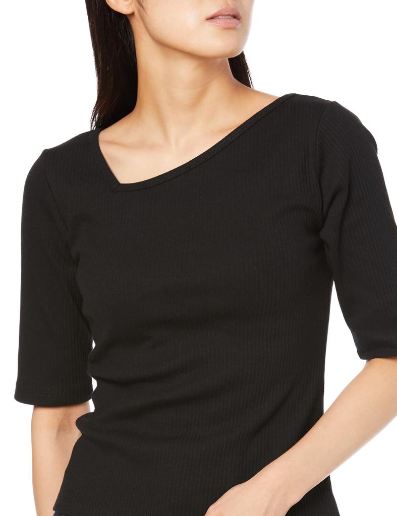 Washable Telecore Symmetrical Neck Sleeve Black Main Size F [BIS] Women's 5/4 Pullover, BVM63090, (01),
