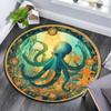 Octopus and Starfish Round Area Rug,Carpet Rug for Living Room Bedroom Sofa Playroom Decor,Non-slip Floor Mat