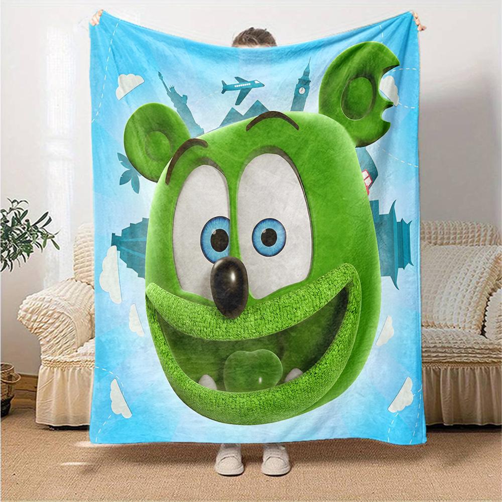1pc Gummy Bear1 Blanket, Gift, for Men and Women, Soft Blanket, Good for Sofa Bed Couch Travel, Lightweight Flannel Blanket
