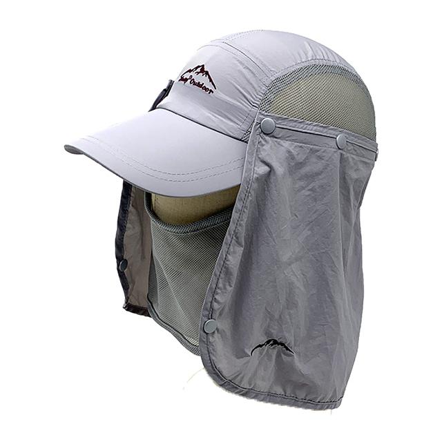 Cartoon Portable Detachable Polyester Fishing Hat with Neck Cover & Flap UPF 50 UV Protection