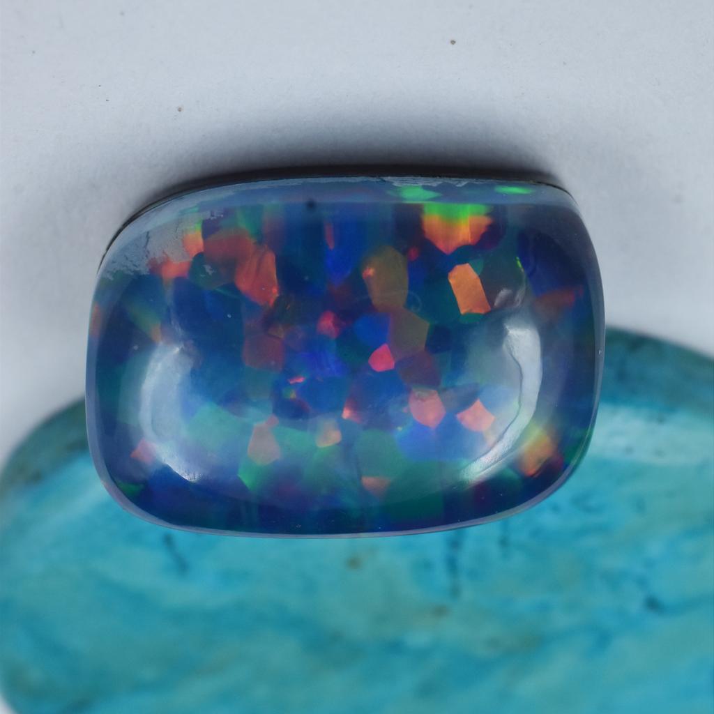 Lab-Created Opal Loose Gemstone 16.50 ct Fancy Cut Multi-Color October Birthstone for Jewelry Making