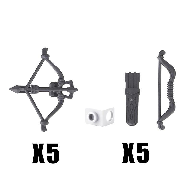 MOC Military Movie Figure Medieval Weapon Building Block Scabbard Sword Ax Hammer Bow Arrow Kit Gun Fan Mini Toy Brick Gift K038