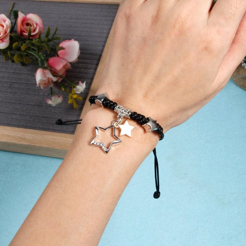 Fashionable His and Hers Bracelets, Set of 2pcs Woven Rope Lovers Bracelets Handwoven Bangles Couple Wrist Chains