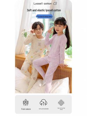 Barns höstpyjamas i koreansk stil: Tecknad Bomull Hemklädesset för Pojkar och Flickor